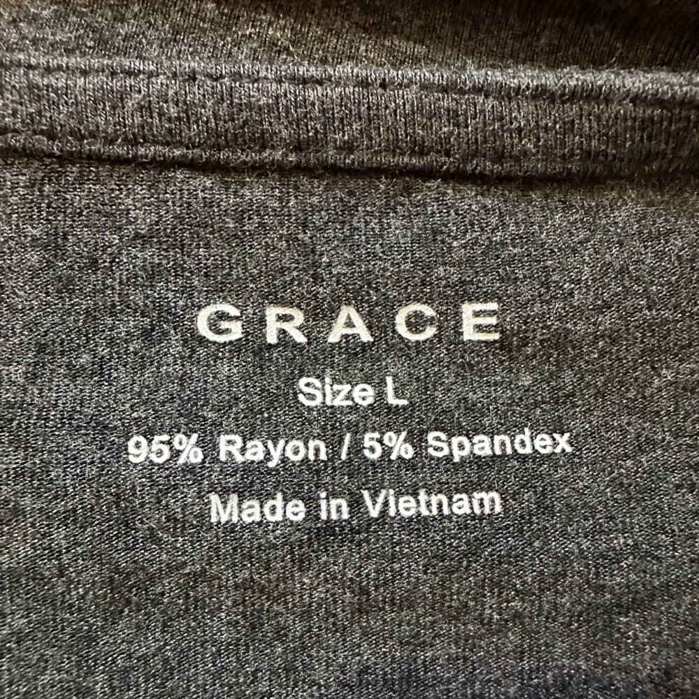 Grace Dark Heather Gray Heavy Weight Tank Top Large - Picture 11 of 13